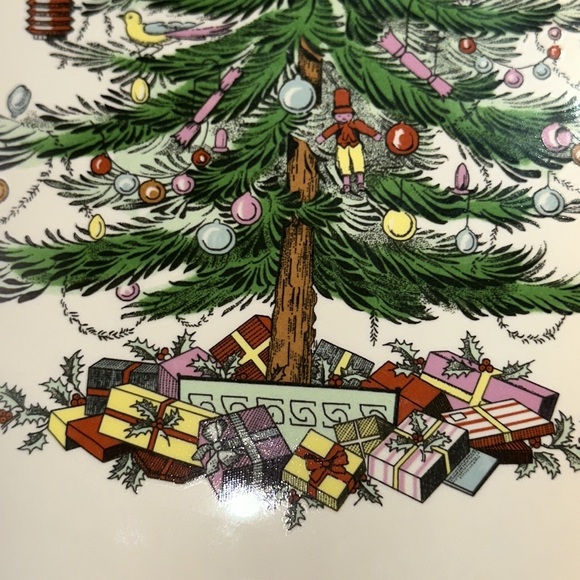 Spode Christmas Tree Peppermint Cake Plate Serving Plate Tray CandyCane Edge - Picture 3 of 4